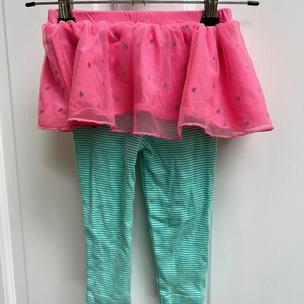 Carter’s 18M Pink Seed and Green Stripe Watermelon Stretch Leggings Pants